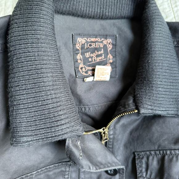 J.Crew Washed & Aged Utility Jacket Black Cotton Women's Large - Picture 6 of 8